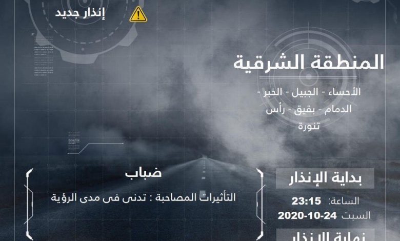 Photo of تنبيه : ضباب وتدني في مدى الرؤية