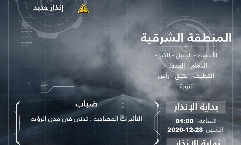 Photo of تنبيه: ضباب وتدني في مدى الروية الأفقية