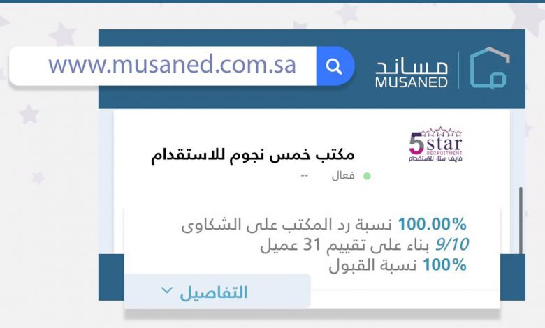 Photo of تقييم فايف ستار للاستقدام في مُساند