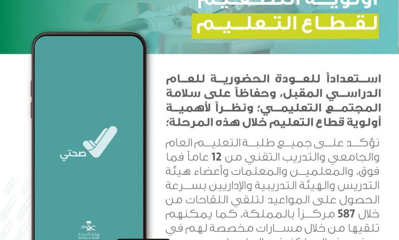 Photo of الصحة.. أولوية التطعيم لقطاع التعليم