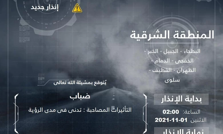 Photo of تنبيه.. ضباب وتدني في مدى الرؤية