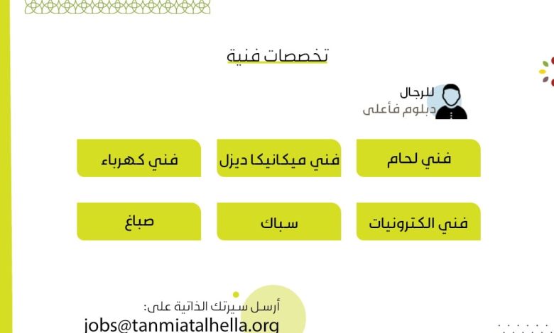 Photo of فرص وظيفية في عدد من التخصصات الفنية … أرسل سيرتك الذاتية