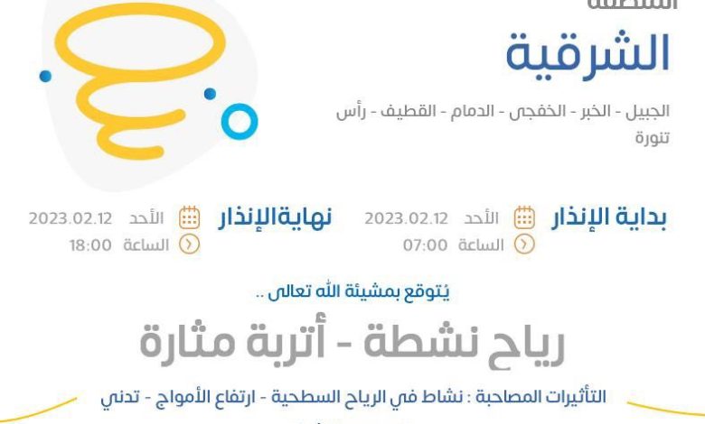 Photo of تنبيه ⚠️ : أتربة مثارة