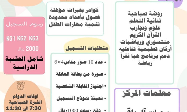 Photo of بدأ التسجيل بمركز الرشا التعليمي