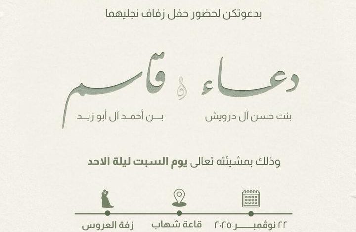 Photo of للنساء : أفراح ومسرات آل درويش وأبو زيد