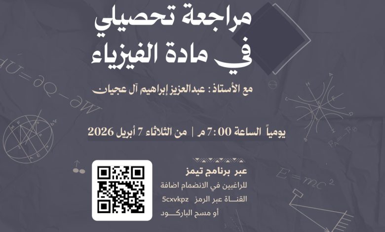 Photo of دروس مجانية … مراجعة تحصيلي بمادة الفيزياء