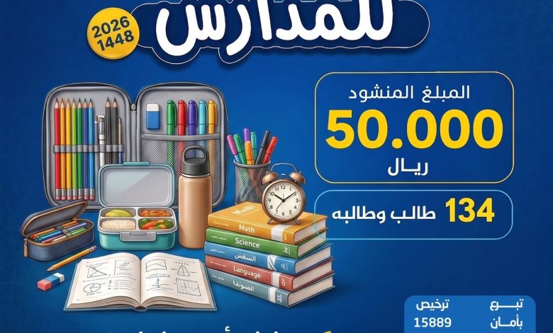 Photo of 134 طالبًا وطالبة يستفيدون من مبادرة “العودة للمدارس” بأبارق.. والمستهدف جمع 50 ألف ريال